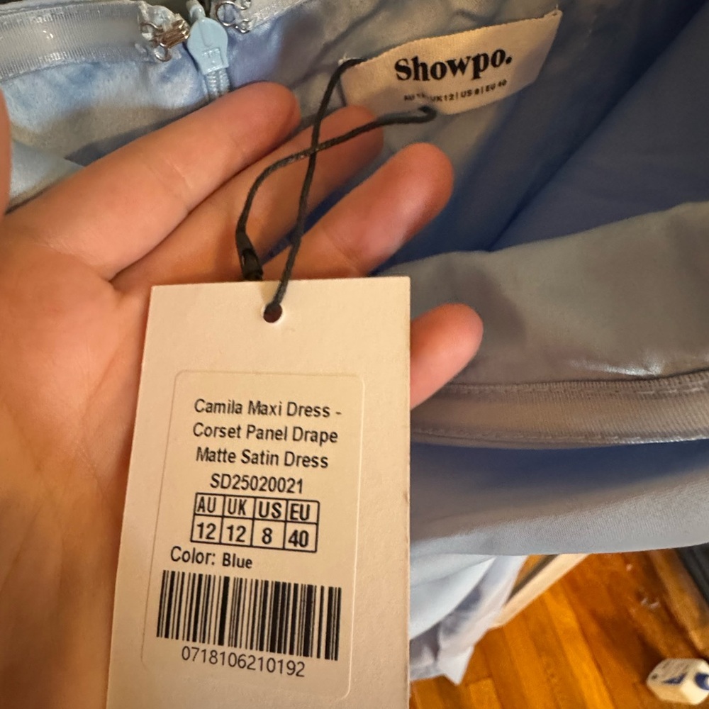 Showpo Light Blue Strapless Dress with Slit - Picture 3 of 3